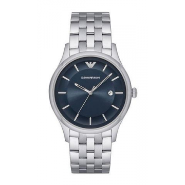 Emporio Armani Men's Bracelet Strap Watch - Silver/Midnight Blue