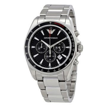 Emporio Armani Mens Sports Silver Steel Bracelet Watch