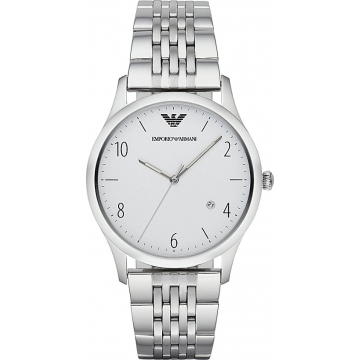 Emporio Armani Men's 'Chronograph' Watch - Silver/White Dial