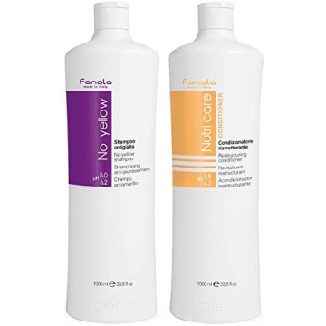 Fanola No Yellow Shampoo & NutriCare Conditioner Set 1000ml