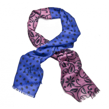 Ferre 100 % Wool Scarf - Blue/Purple