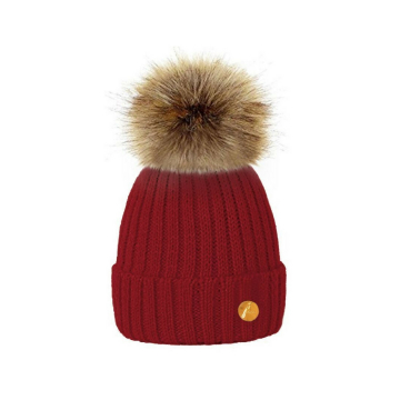 Hortons England Meribel PomPom Hat - Dark Red