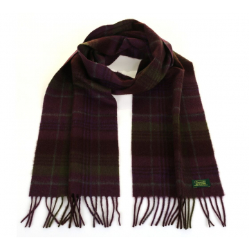 Glencroft 100% Premium Cashmere Scarf - Purple and Green Plaid