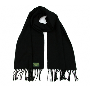 Glencroft 100% Pure Lambswool Plain Scarf - Black