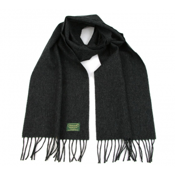 Glencroft 100% Pure Lambswool Plain Scarf - Dark Grey