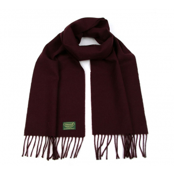 Glencroft 100% Pure Lambswool Plain Scarf - Wine