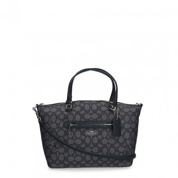 Coach Prairie Satchel in Black Signature Canvas
