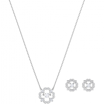 Swarovski Sparkling Dance Flower White Crystal Jewellery Set