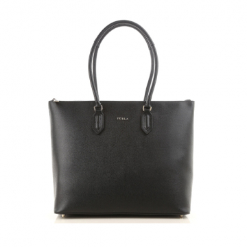 Furla Pin Tote M Saffiano in Onyx