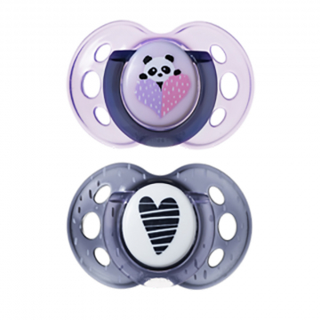 Tommee Tippee - Anytime Soothers 18-36mths Pink/Grey (2pk) 