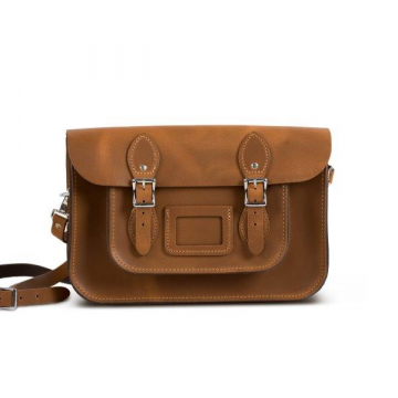 Gweniss Charlotte Satchel - Premium Vintage Tan - 11"