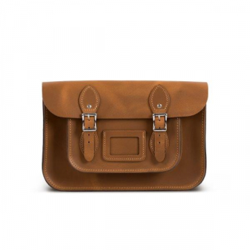Gweniss Charlotte Satchel - Premium Vintage Tan - 13"