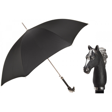 Pasotti Umbrella for Men Black Horse Umbrella