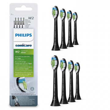 Philips Sonicare Optimal White BrushSync Enabled Replacement brush Heads, 8pk, Black - HX6068/13