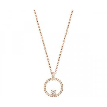Swarovski Creativity Circle Pendant, White, Rose Gold Plating