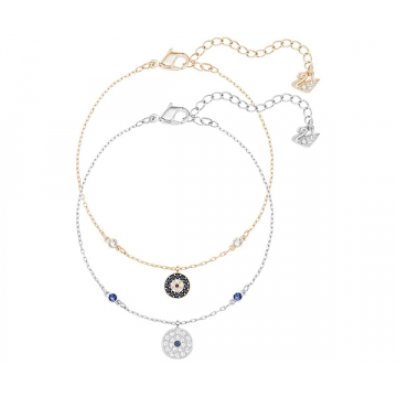 Swarovski Crystal Wishes Evil Eye Bracelet Set - Blue/Mixed Plating