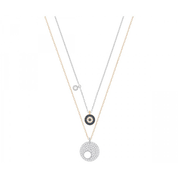 Swarovski Crystal Wishes Evil Eye Pendant Set - Blue/Mixed Plating
