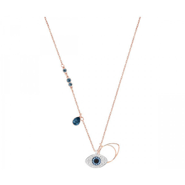 Swarovski Duo Evil Eye Pendant, Blue, Mixed Plating