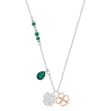 Swarovski Duo Clover Pendant - Green/Mixed Plating