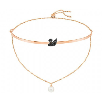 Swarovski Iconic Swan Choker Necklace - Rose Gold
