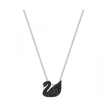 Swarovski Iconic Swan Small Pendant, Black, Rhodium Plating