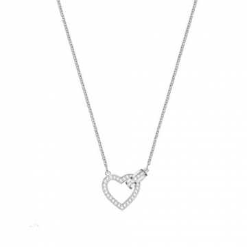 Swarovski Lovely Necklace, White, Rhodium Plating