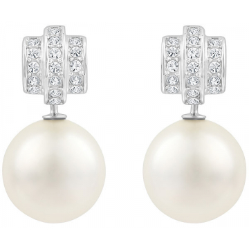 Swarovski Perpetual Pierced Earrings - White/Silver