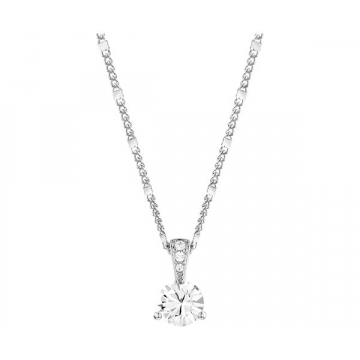 Swarovski Solitaire Pendant, White, Rhodium Plating