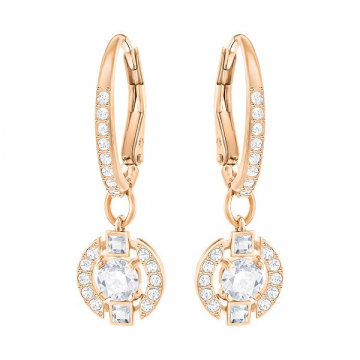 Swarovski Sparkling Dance Round Pierced Earrings - Rose Gold