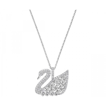 Swarovski Swan Lake Pendant, White, Rhodium Plating