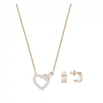 Swarovski Lovely Set, White, Rose Gold Plating
