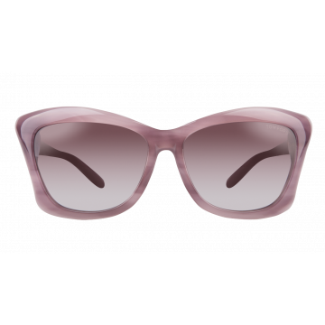 The Tom Ford FT0280 Lana offers a chic, retro-inspired look with a modern touch. These stylish sunglasses feature a sleek butterfly design with subtle wrap-around contour in a marbled purple finish.Lilac gradient lenses complement the frames, along with t