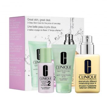Clinique Great Skin Starts Here 3 Step Skincare Intro Kit 3 Piece Set - Combination Oily Skin