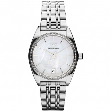 Emporio Armani Ladies Watch - Silver with Mother of Pearl