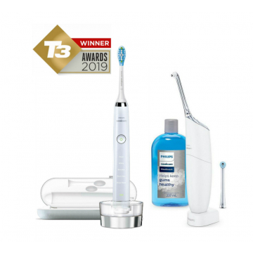 Philips DiamondClean Toothbrush 2019 Edition + AirFloss Pro in White Bundle