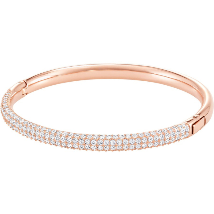 Swarovski Stone Mini Bangle, White, Rose Gold Plating