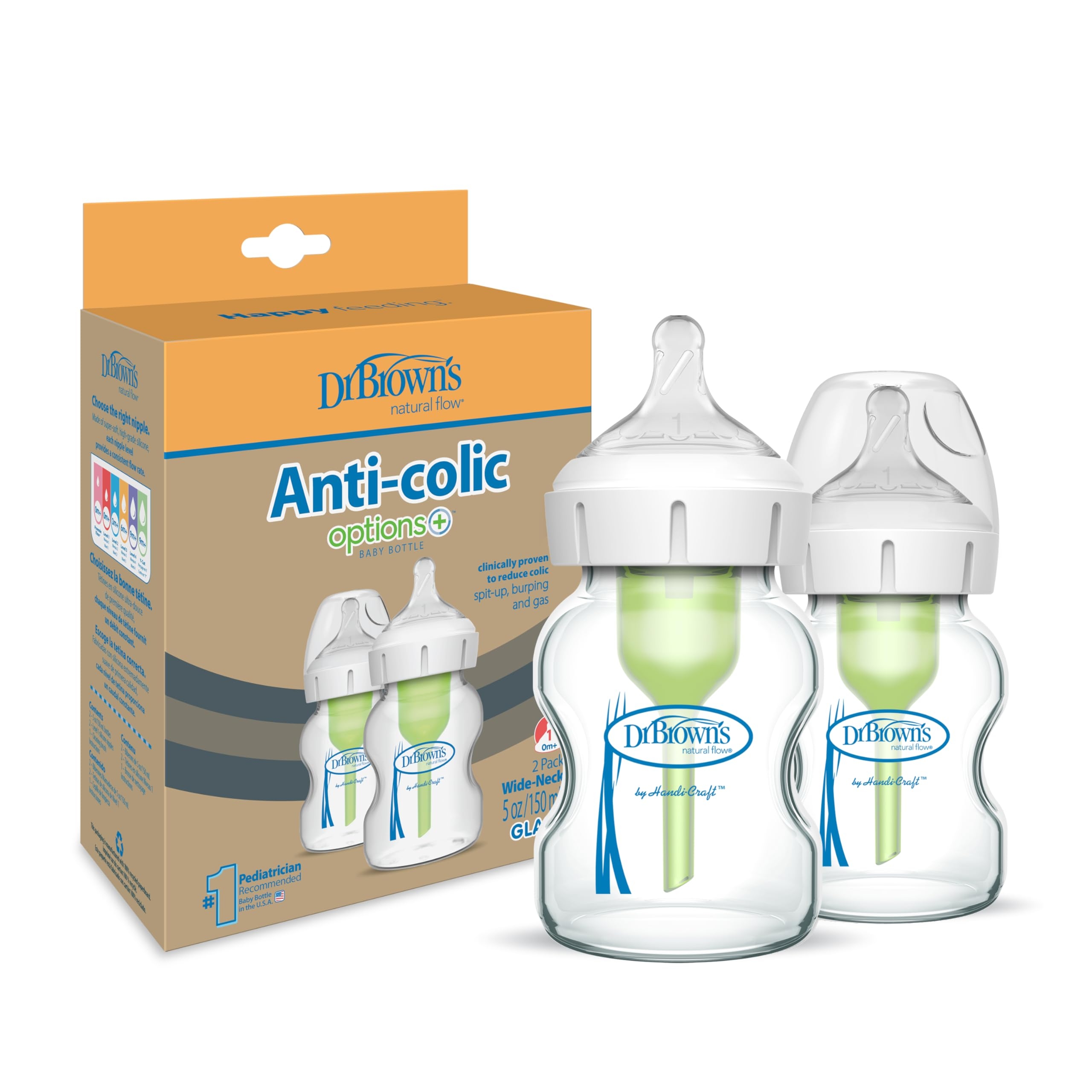 Dr Brown's - Options+ 150ml Twin Pack Glass Bottles