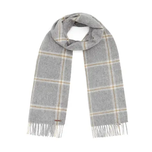 Hortons England - 100% Wool Country Scarf Grey Check