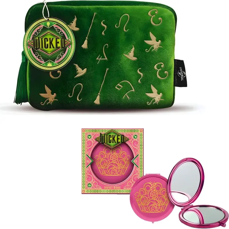 Wicked - Elphaba Cosmetic Bag and Pink Mirror