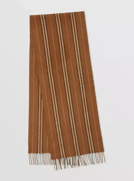 Burberry - Chestnut Brown Icon Stripe Scarf