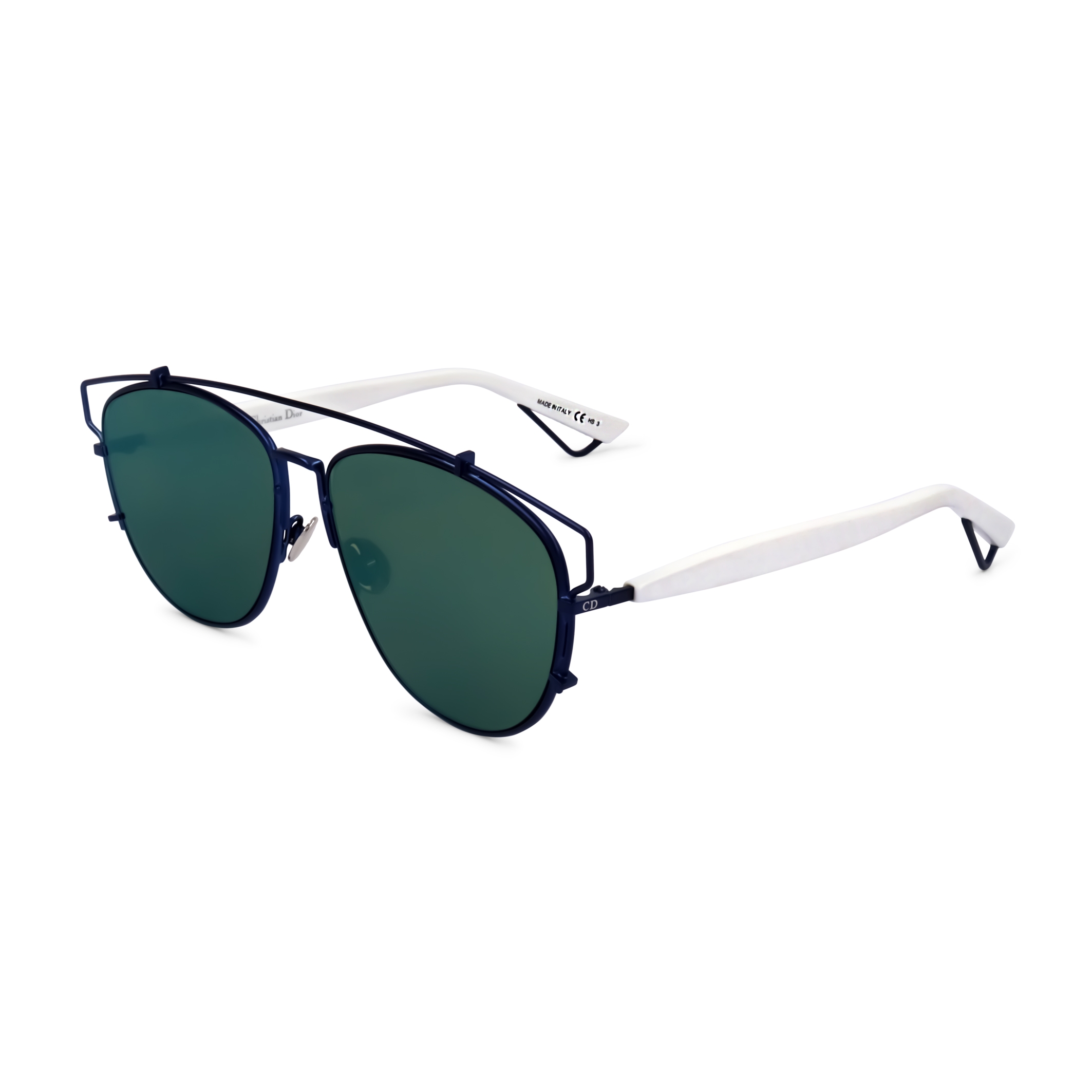 Dior - Technologic 57 mm Matte Blue, White Sunglasses