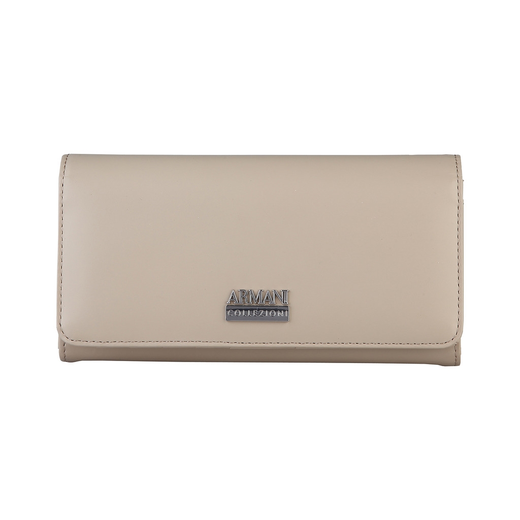 Armani Collezioni Women's Leather Wallet -  Beige