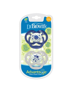 Dr Brown's - Advantage Glow in the Dark Soother 6-18m (Blue)