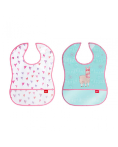 Nuby - Catch All Bib (2 Pack Big Hearts and Alpaca)