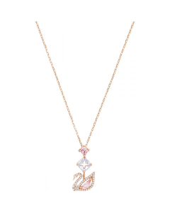 Swarovski Dazzling Swan Y Necklace, Multi-Coloured, Rose Gold Tone Plated