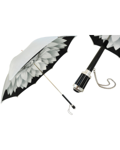Pasotti Women Silver Dahlia Umbrella, Double Cloth