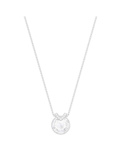 Swarovski Bella V Pendant, White, Rhodium Plating