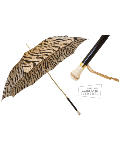 Pasotti Tiger Umbrella with Swarovski Handle