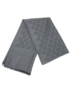 Gucci - Ladies' Charcoal Grey Wool Silk Scarf
