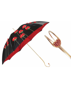 Pasotti Poppies Umbrella, Double Cloth